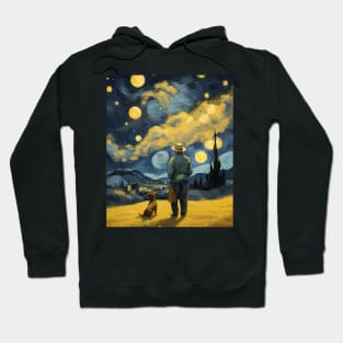 Starry Night Dachshund  Dog , Van Gogh Dachshund Art Hoodie